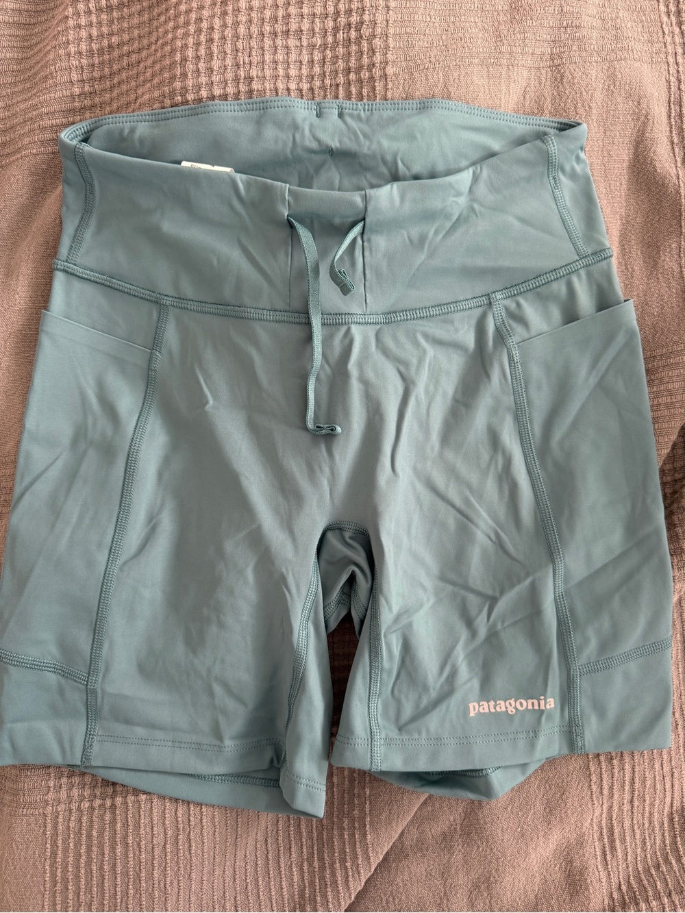 Patagonia Women's Teal High-Rise Athletic Shorts with Pockets